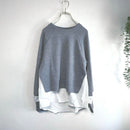 Women's Mixed Material Knit Blouse 1669 - TUZZUT Qatar Online Shopping