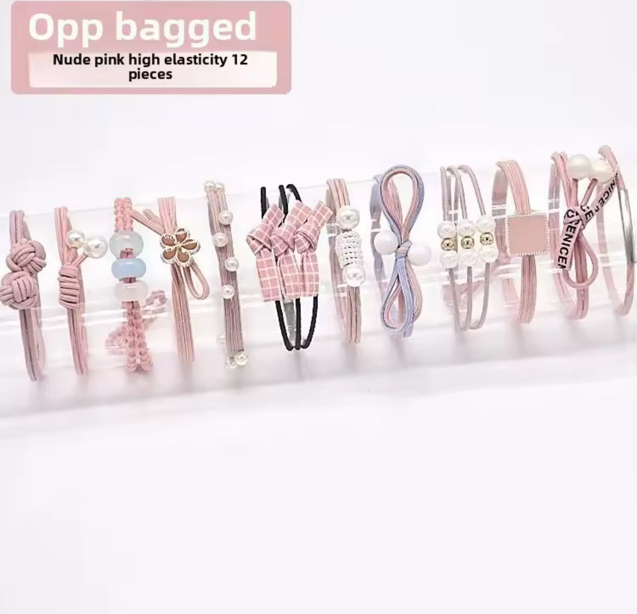 12pcs Korean Style Simple Hair Ties Elastic Bands Women's 1630539 12pcs Korean Style Simple Hair Ties Elastic Bands Women's 1630539