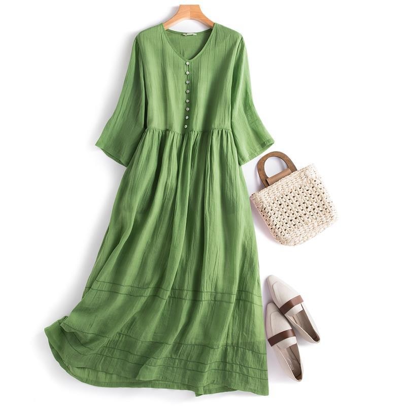 Women's Long Short Sleeve Tea Dresses XL 400973