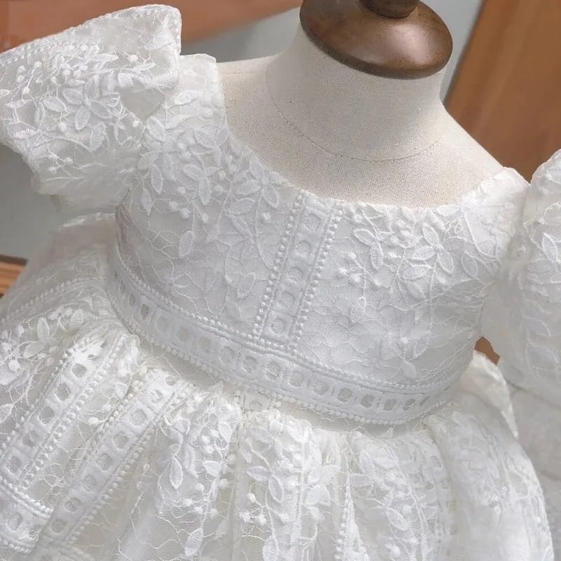 Baby Girl Dress Hollow Lace Princess Children Wedding Birthday Cotton Ball Gown Baby Baptism Party Dresses for Summer S4610007 - Tuzzut.com Qatar Online Shopping