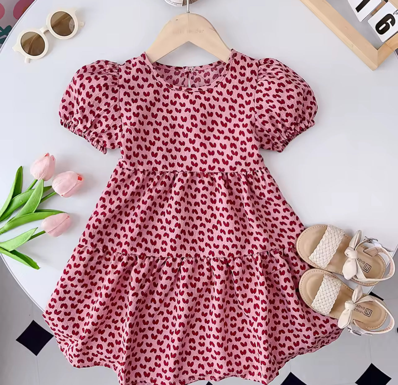 Girls Summer New Sweet Print Puff Sleeve O-Neck A-Line Princess Dress 1674308 Girls Summer New Sweet Print Puff Sleeve O-Neck A-Line Princess Dress 1674308