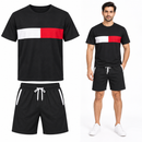Men’s Black Colour-Block T-Shirt & Shorts Set SSDR3219– Large