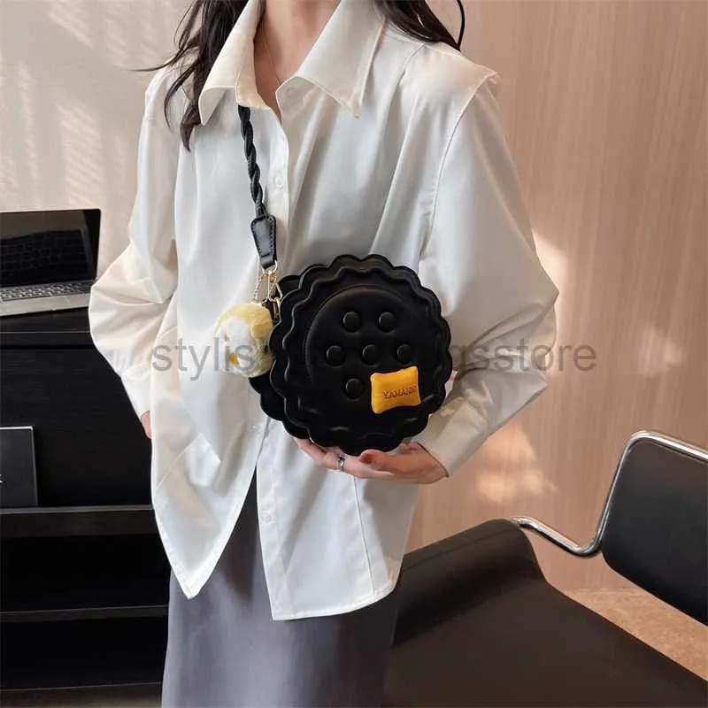 Women Cute Biscuit Shape PU Leather Shoulder Bag     WED0093B - TUZZUT Qatar Online Shopping