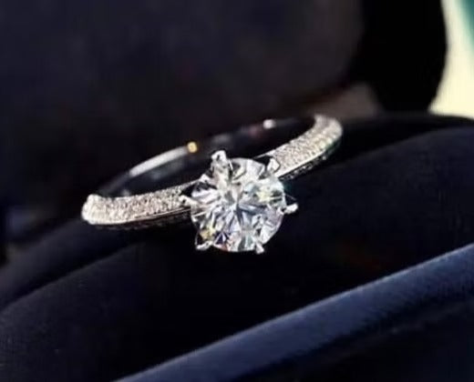 Fashion Luxury Round Cut Cubic Zirconia Bridal Wedding Ring DR8252 - TUZZUT Qatar Online Shopping