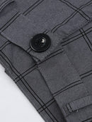 Summer Men's Slim Casual Pants Button Zipper Placket Plaid Print Solid Color Fashion Pencil Pants Business Work Casual Youth L S2701624 - Tuzzut.com Qatar Online Shopping