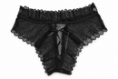 Women’s Black Lace Briefs with Ribbon -Large 117