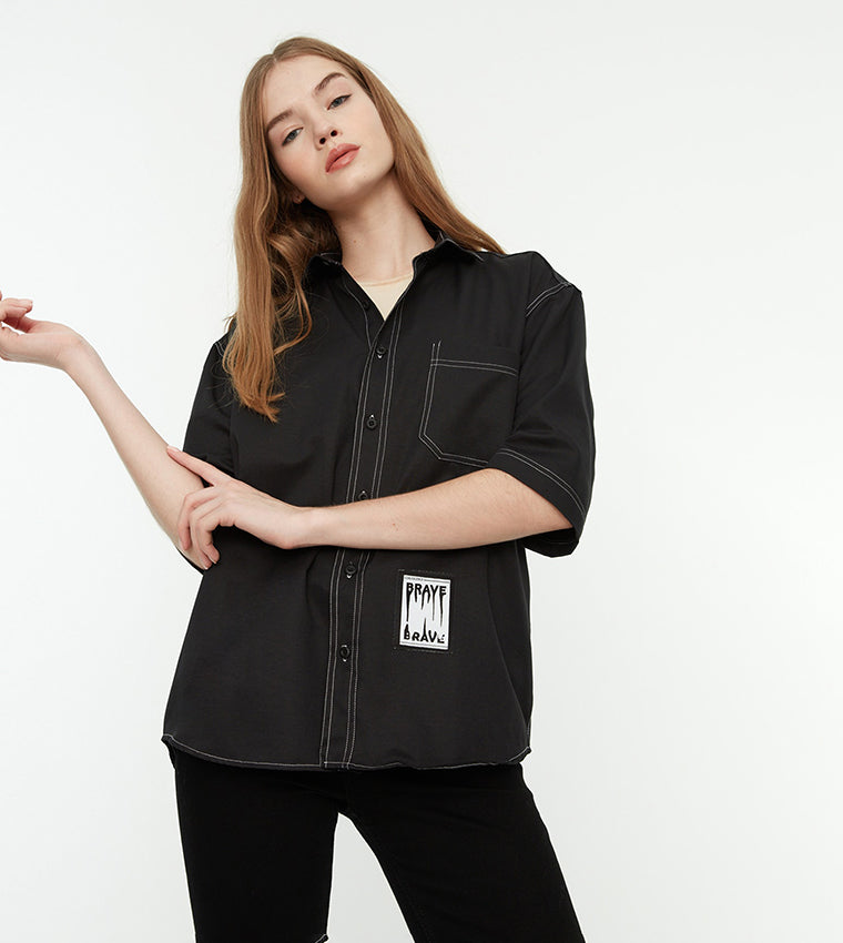 Women's S hort sleeve  Fashion shirt  10024 - TUZZUT Qatar Online Shopping