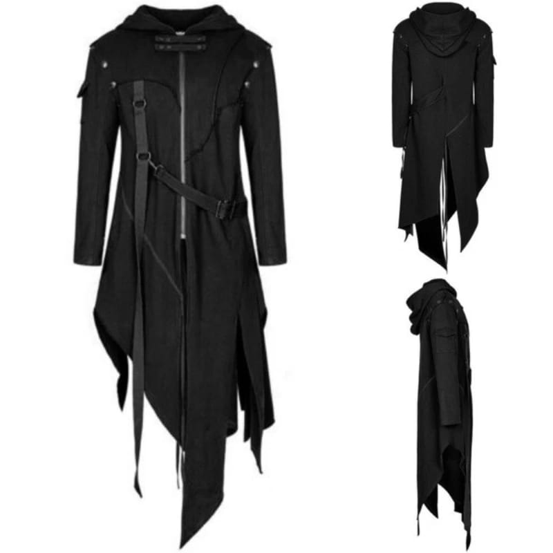 Punk Mens Hooded Jacket Black Goth Dieselpunk Dystopian Apocalyptic Hoodie XL S2132485 - Tuzzut.com Qatar Online Shopping
