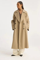 Women's Faux Wool Coat Elegant Notched 59401 - TUZZUT Qatar Online Shopping