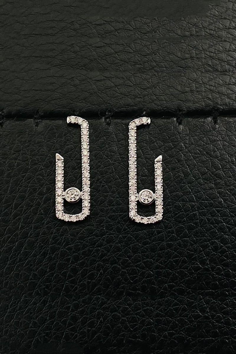 Zircon Solitaire Paperclip Nail Earring S4275483