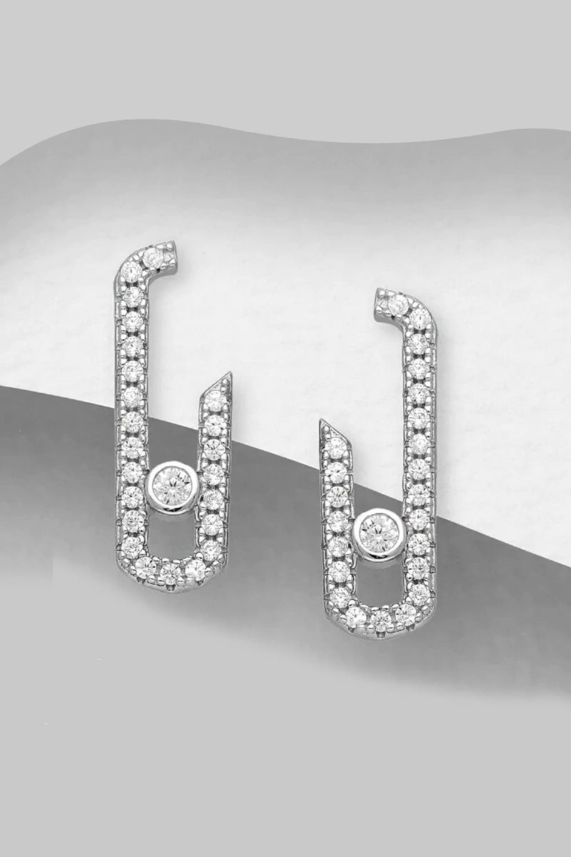 Zircon Solitaire Paperclip Nail Earring S4275483