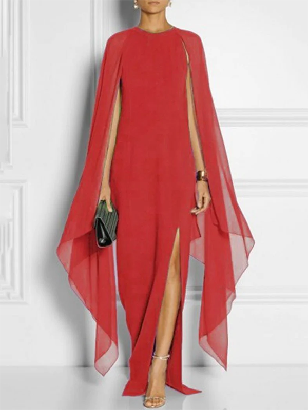 Loose Solid Color Round-Neck Maxi Dresses 115351 Loose Solid Color Round-Neck Maxi Dresses 115351