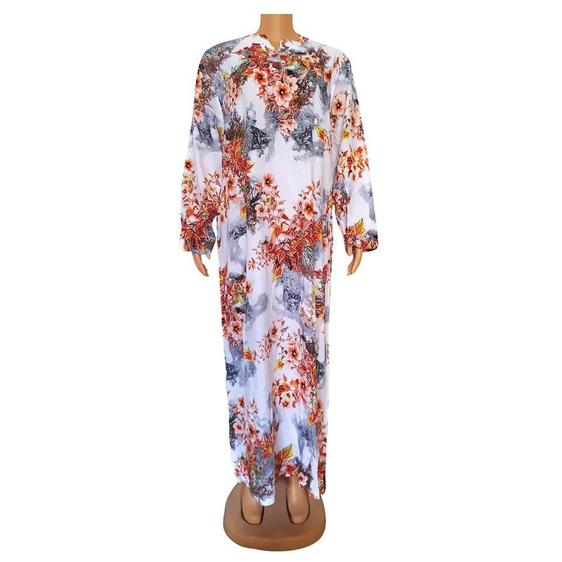 New Muslim Fashion Maxi Dresses Women Crew Neck Short Sleeve Long Robe Boubou Exquisite Dashiki Printed Holiday Party Clothes XL X4607699