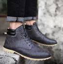 Men's Boots Black Mid Top Protection Trendy High Top Men's Shoes 593780 (43) - TUZZUT Qatar Online Shopping