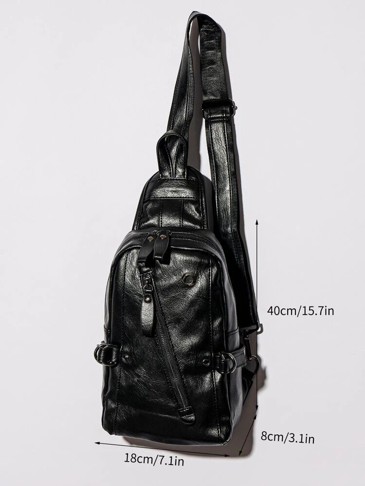 Mini Men Zip Front Sling Bag S4518880 - Tuzzut.com Qatar Online Shopping