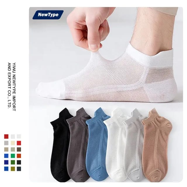 Summer Thin Breathable Short Socks Casual Cotton Low Cut Ankle 5 Pair Socks S4616237