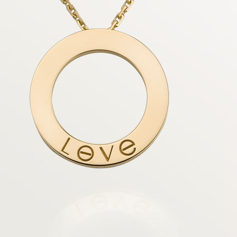 LOVE Pendant 3 Diamonds Yellow Gold Necklace CR107 - TUZZUT Qatar Online Shopping