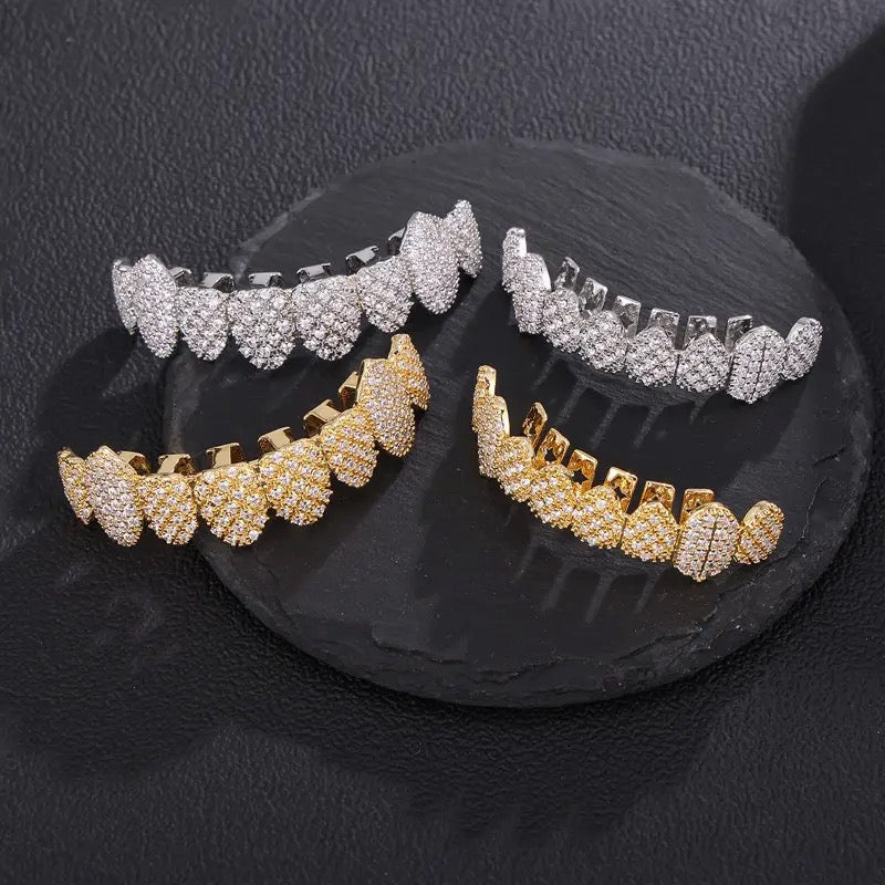 Hip Hop CZ Stones Teeth Grillz Caps - Tuzzut.com Qatar Online Shopping