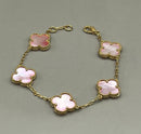Vintage Bracelet Pink Yellow Gold 5 Motifs V664 - TUZZUT Qatar Online Shopping