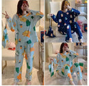 Women's Two-Piece Pajamas Set, Long-Sleeved Clothes, Cute Korean Version Of The Thin Section Of Home, Soaked Clothes    X4642418 - TUZZUT Qatar Online Shopping
