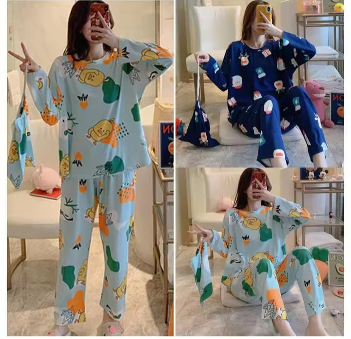 Women's Two-Piece Pajamas Set, Long-Sleeved Clothes, Cute Korean Version Of The Thin Section Of Home, Soaked Clothes X4642418 Women's Two-Piece Pajamas Set, Long-Sleeved Clothes, Cute Korean Version Of The Thin Section Of Home, Soaked Clothes X4642418