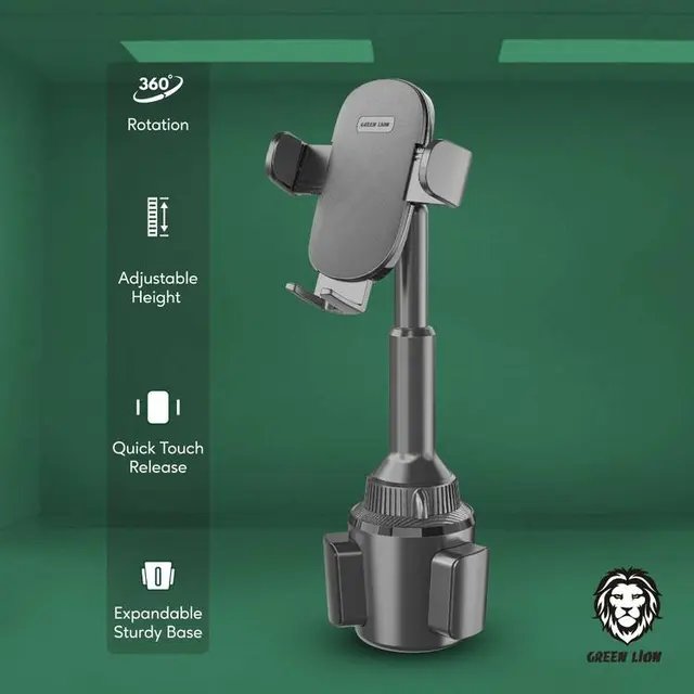 Green Lion 360° Car Cup Holder Phone Mount - TUZZUT Qatar Online Shopping