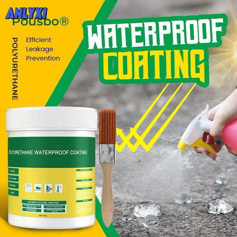 Polyurethane Waterproof Coating Invisible Paste Sealant Glue with Brush Adhesive Repair Glue for Home Roof (30/100/300g) Polyurethane Waterproof Coating Invisible Paste Sealant Glue with Brush Adhesive Repair Glue for Home Roof (30/100/300g)