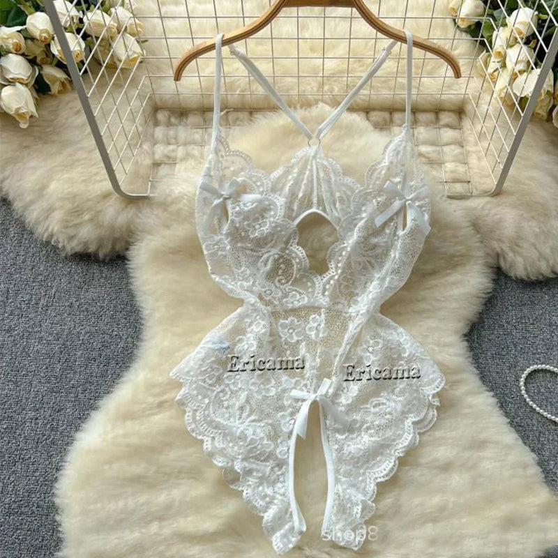 Transparent Floral Lace Women Bodysuits Sexy Fashion X4859290 - TUZZUT Qatar Online Shopping