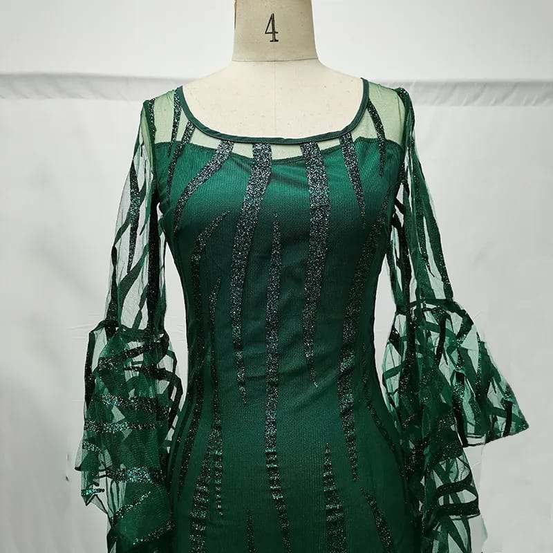 Party Maxi Dress Women Sheath Empire Lace Floor-Length Dark Green Sprinkle Gold with Long Sleeves Sexy Dresses B-38263 Party Maxi Dress Women Sheath Empire Lace Floor-Length Dark Green Sprinkle Gold with Long Sleeves Sexy Dresses B-38263