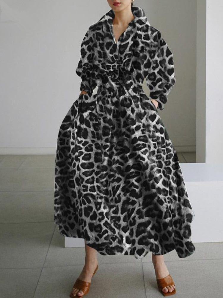 Fashion Long Sleeve Shirt Dress Chic XL S4321896 - Tuzzut.com Qatar Online Shopping