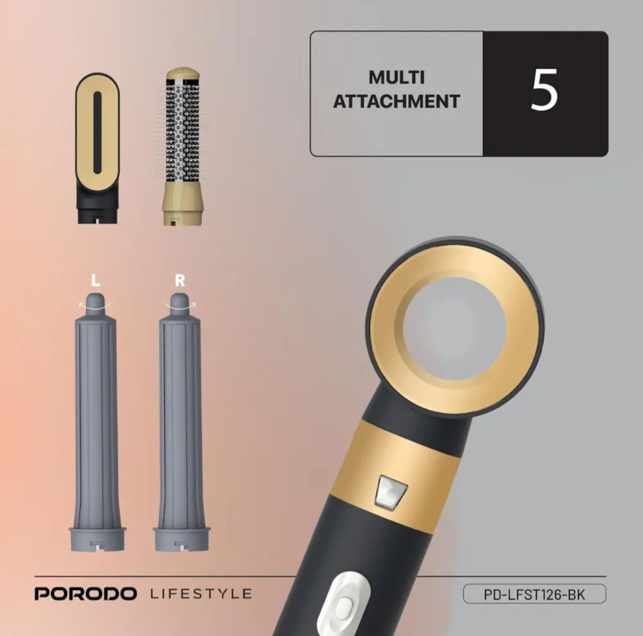 Porodo Lifestyle Multi-Styling Hair Dryer Set - LFS126 Porodo Lifestyle Multi-Styling Hair Dryer Set - LFS126