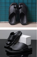 Non-slip Soft-soled Casual Men's Slippers Black MS23 - TUZZUT Qatar Online Shopping