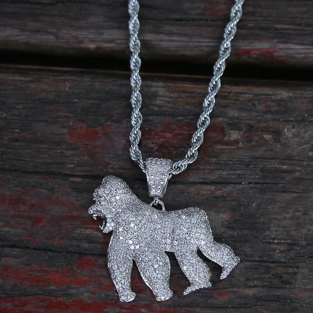 Gorilla Pendant Chain Necklace DN2084 - TUZZUT Qatar Online Shopping