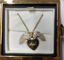 Broken Heart Necklace With Flower N9676 - TUZZUT Qatar Online Shopping