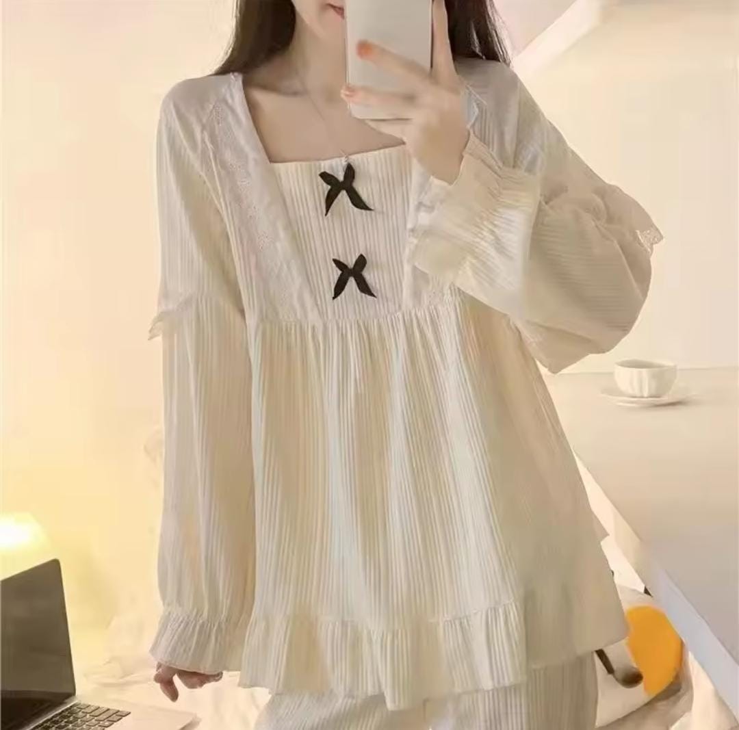Women Casual Lace Trim Sleepwear Set 1548788 Women Casual Lace Trim Sleepwear Set 1548788