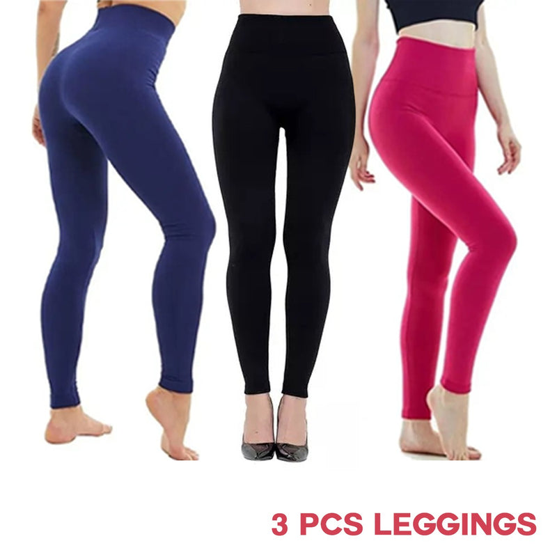 3 Pcs Assorted Colors Women's Fashion Leggings - Tuzzut.com Qatar Online Shopping