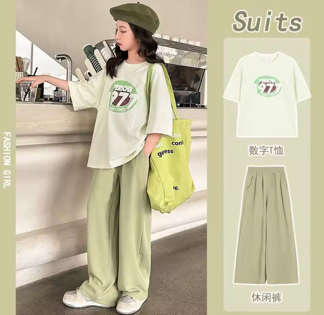 Girls Summer 2pcs Casual Cotton Short Sleeved Tees+wide-leg Pants 20240 Girls Summer 2pcs Casual Cotton Short Sleeved Tees+wide-leg Pants 20240