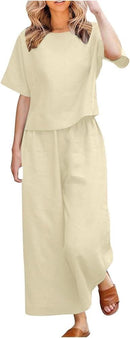 Women's Short Sleeve Suit 2-Piece Set   B86792 - TUZZUT Qatar Online Shopping