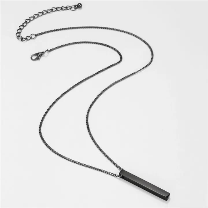 Rectangle Bar Pendant Necklace Chain for Men R55 Rectangle Bar Pendant Necklace Chain for Men R55