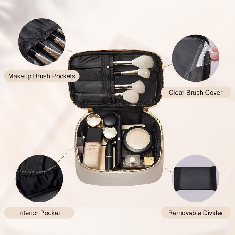 Leather Portable Makeup Travel Bag S5091154 - TUZZUT Qatar Online Shopping