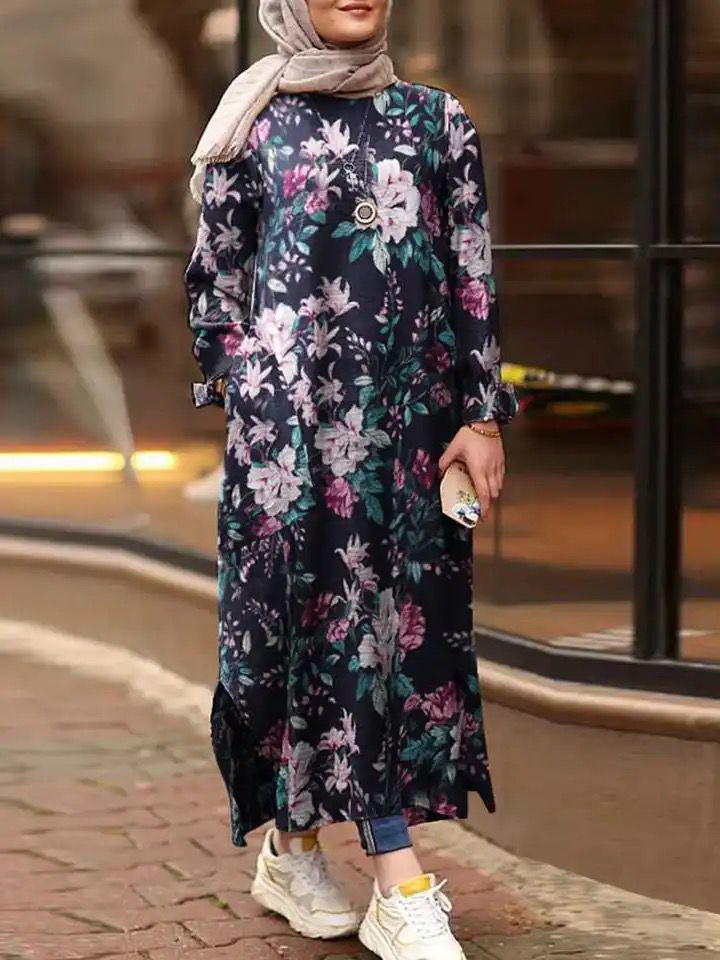 ZANZEA Women Vintage Floral Printed Dress Autumn O Neck Long Sleeve S S4005447 ZANZEA Women Vintage Floral Printed Dress Autumn O Neck Long Sleeve S S4005447