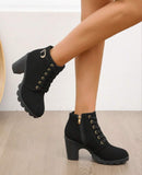 British Style High Heels Ankle Boots 888 - TUZZUT Qatar Online Shopping