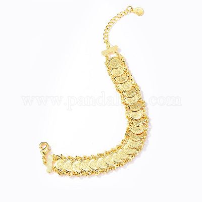 Brass Coin Link Chain Bracelet 165389 - TUZZUT Qatar Online Shopping