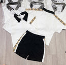 Kids Outfits Turn Down Collars Short Sleeve Shirt Shorts 1585026 - TUZZUT Qatar Online Shopping