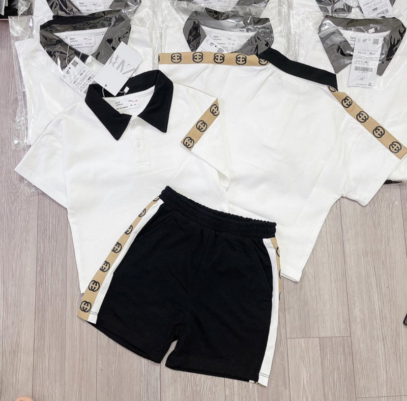 Kids Outfits Turn Down Collars Short Sleeve Shirt Shorts 1585026 - TUZZUT Qatar Online Shopping