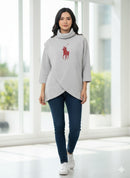 Asymmetrical Turtleneck Sweater X2947851 - TUZZUT Qatar Online Shopping