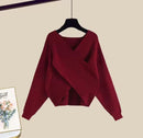 Autumn Knitted Red Sweater 56983 - TUZZUT Qatar Online Shopping
