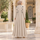 Taupe Collared Maxi Dress with Black Trim MC-A5