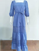 Elegant and Beautiful Women's Evening Dress, Square Collar, Lace Up, Long Dresses, Women's Fashion   B281330 - TUZZUT Qatar Online Shopping