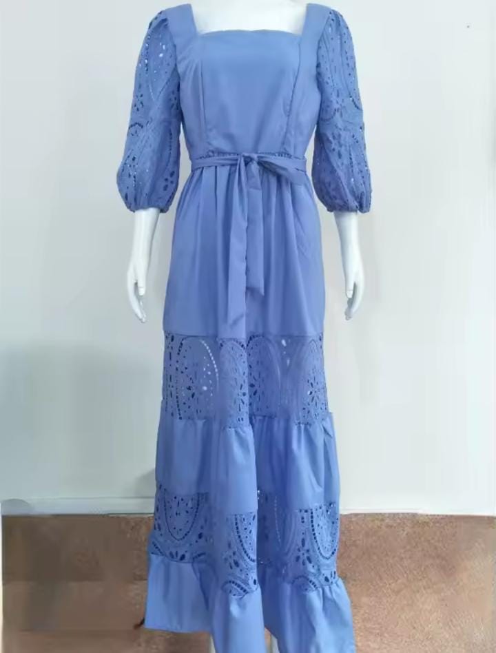 Elegant and Beautiful Women's Evening Dress, Square Collar, Lace Up, Long Dresses, Women's Fashion   B281330 - TUZZUT Qatar Online Shopping